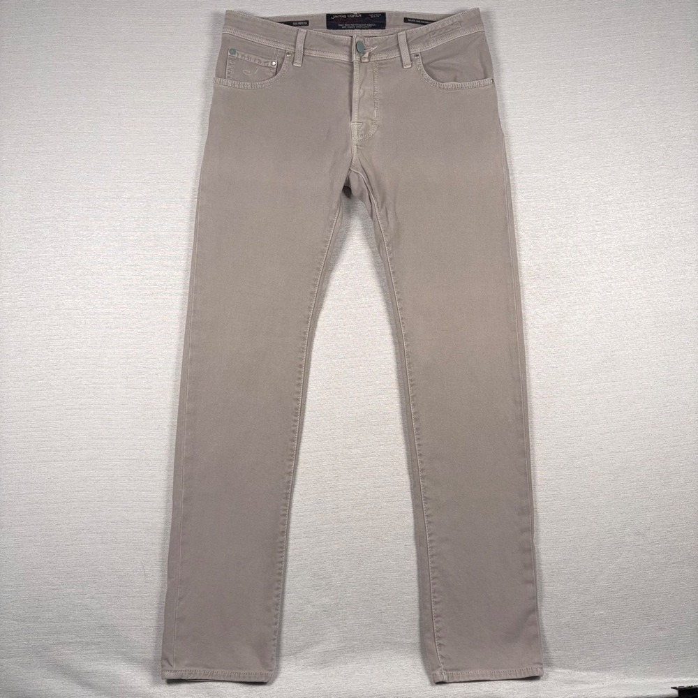 Jacob Cohen Nick Slim Fit Button-Fly Jeans Mens Size 33x33 Gray Cotton Elastane